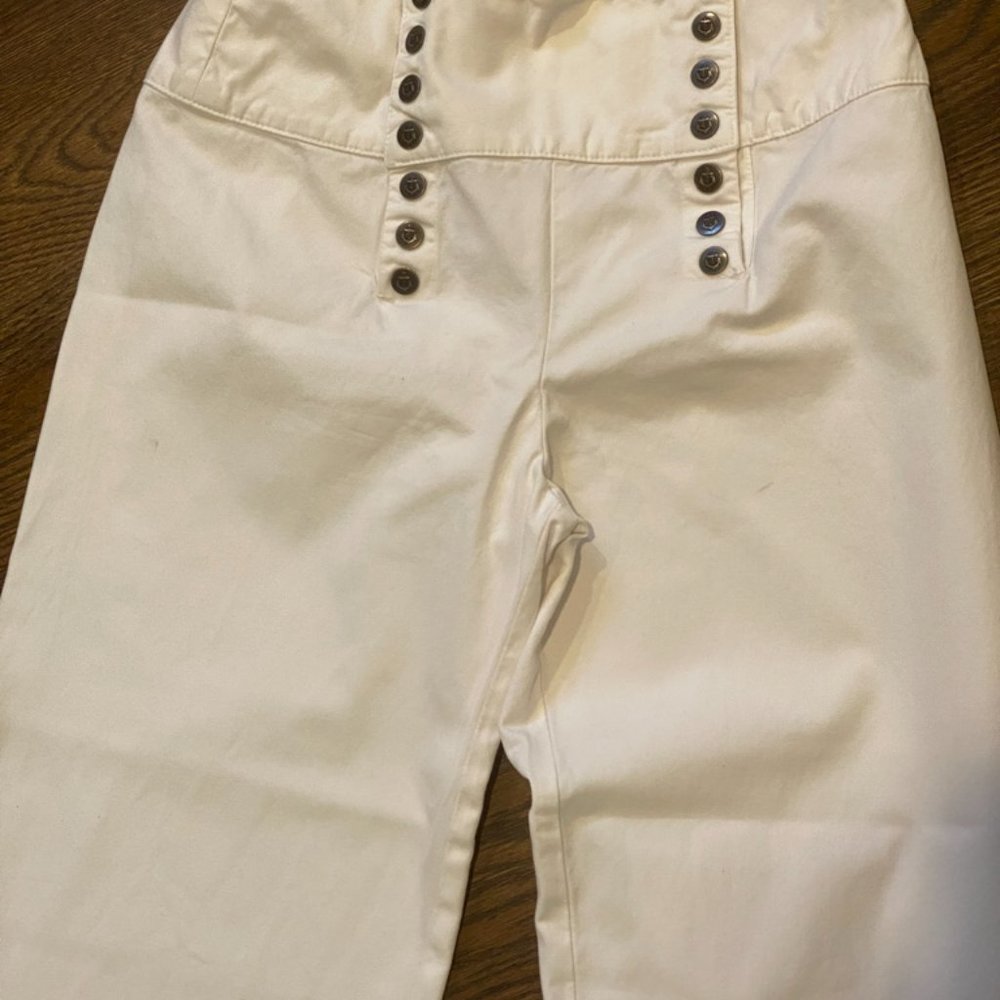 White  Cotton Sailor Pants (Women's)